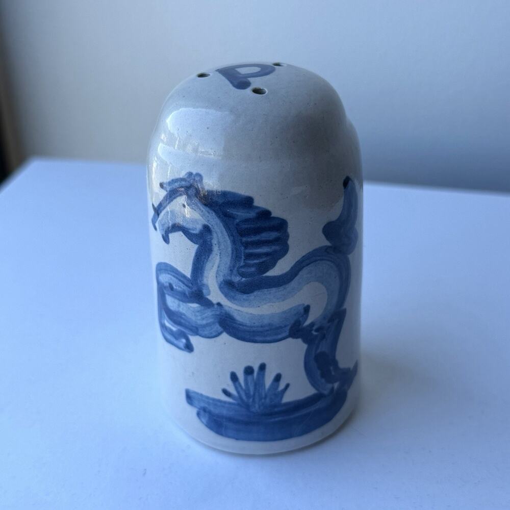 M.A. Hadley Pottery Blue Horse Pepper Shaker Hand Painted Louisville, Kentucky